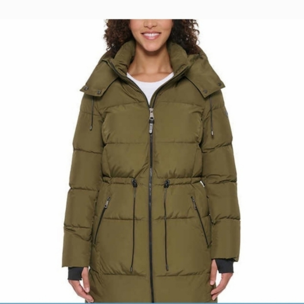 DKNY Ladies' Puffer Jacket ; green nwt - Picture 1 of 7